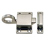 Transom or Cabinet Latch with Box Strike - Brushed Nickel