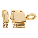 Transom or Cabinet Latch with Box Strike - Polished Lacquered Brass