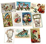 Vintage & Antique Christmas Postcards Collection 1 - Set of 10 - Reprints