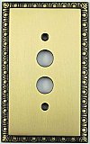 Egg And Dart Antique Brass Forged Single Pushbutton Switchplate / Cover Plate