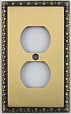 Egg And Dart Antique Brass Forged Single Duplex Switchplate / Cover Plate