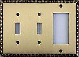 Egg And Dart Antique Brass Forged Double Toggle / Single GFCI Switchplate / Cover Plate
