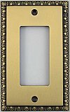 Egg And Dart Antique Brass Forged Single GFCI Switchplate / Cover Plate