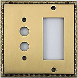 Egg And Dart Antique Brass Forged Pushbutton / GFCI Switchplate / Cover Plate