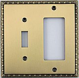 Egg And Dart Antique Brass Forged Toggle / GFCI Switchplate / Cover Plate