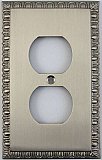 Egg And Dart Satin Nickel Forged Single Duplex Switchplate / Cover Plate