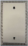 Egg And Dart Satin Nickel Forged Single Blank Switchplate / Cover Plate