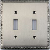 Egg And Dart Satin Nickel Forged Double Toggle Switchplate / Cover Plate