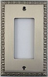 Egg And Dart Satin Nickel Forged Single GFCI Switchplate / Cover Plate