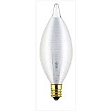 Incandescent Light Bulb: White Satin String Flame Bulb, Candelabra Base, 40 Watt