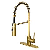 Gourmetier LS8773DL Concord Single-Handle Pre-Rinse Kitchen Faucet, Brushed Brass