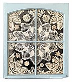 Repurposed Antique Arched Top Window - Wall Decor - Antique Doilies
