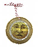 Vintage Dictionary Page Recycled into Holiday Ornament - Grumpy Moon - Stink Stank Stunk from the Grinch