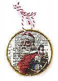 Vintage Dictionary Page Recycled into Holiday Ornament - Santa Claus - Tis the Season