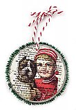 Vintage Dictionary Page Recycled into Holiday Ornament - Child with Dog - Tidings of Joy