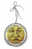 Vintage Dictionary Page Recycled into Holiday Ornament - Grumpy Moon - Stink Stank Stunk from the Grinch