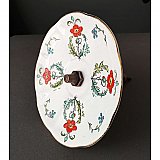 Antique Porcelain Plate Curtain Tieback- Poppies