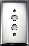 Polished Stainless Steel Stamped Single Pushbutton Switchplate / Cover Plate