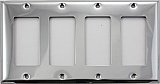 Polished Stainless Steel Stamped Quad GFCI Switchplate / Cover Plate