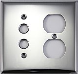 Polished Stainless Steel Stamped Pushbutton / Duplex Switchplate / Cover Plate