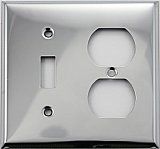 Polished Stainless Steel Stamped Toggle / Duplex Switchplate / Cover Plate