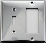 Polished Stainless Steel Stamped Toggle / GFCI Switchplate / Cover Plate