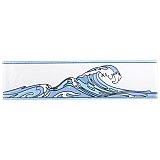 Captain Kanagawa Wave Glacier Blue 2" x 7-7/8" Ceramic Wall Trim Tile - Sold by the individual piece
