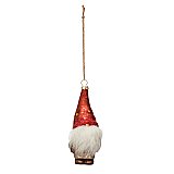 Glass Gnome Ornament with Faux Fur Beard