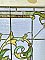 Large Antique Stained Glass Transom Window Sash Circa 1880 - Yellow, Green, Pink