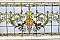 Large Antique Stained Glass Transom Window Sash Circa 1880 - Yellow, Green, Pink