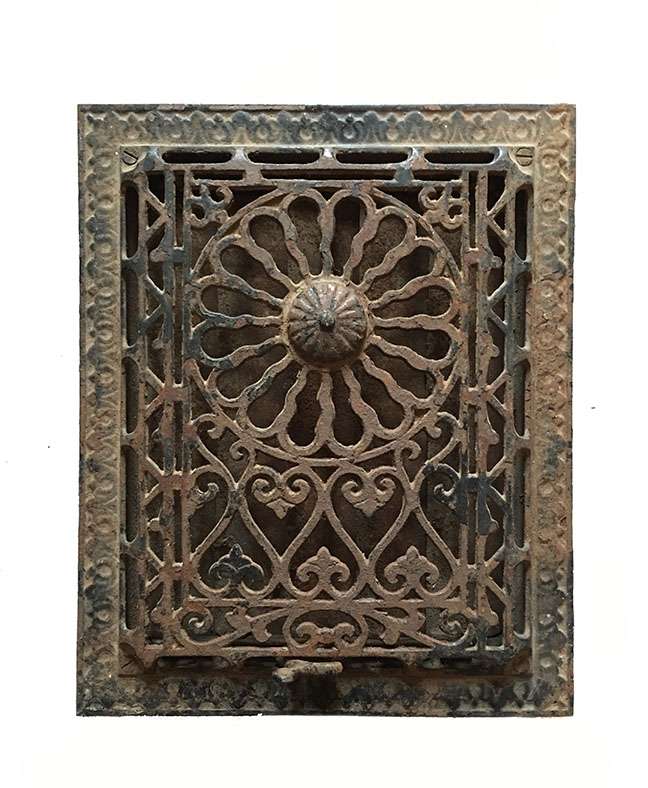 Details about   1 Antique Cast Iron Fireplace Grill Grates 4x9 Wall Ceiling Vent Old Vtg 438-19L 