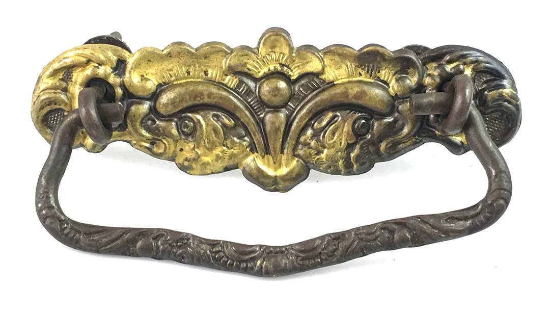 Historic Houseparts, Inc. > Antique Set of 4 Stamped Brass Victorian