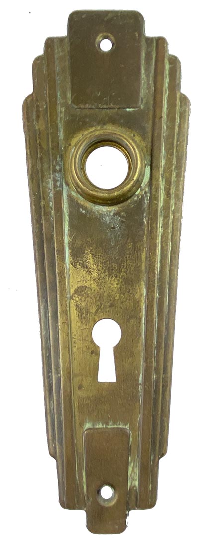 Vintage Brass Door Knobs Handles Plates Copper Plated Antique Old Art deco 