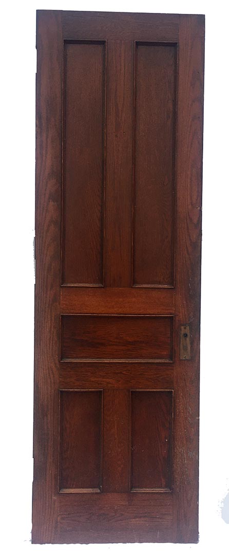 Ar 44 20 Available Antique Flat Five Panel Oak Passage Door 30 X 83 