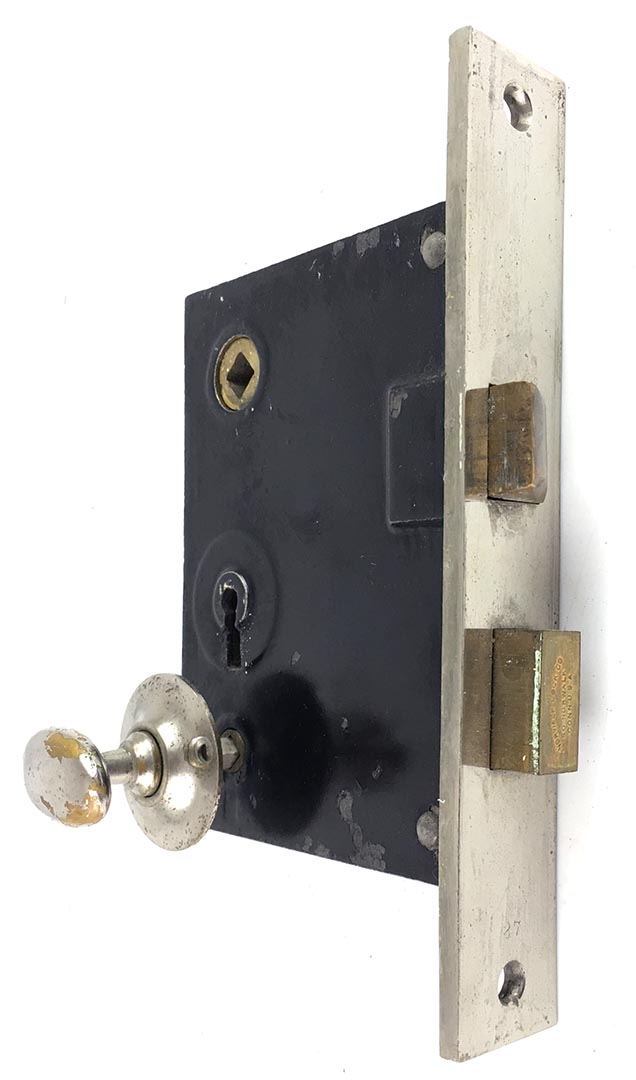 Historic Houseparts, Inc. > Antique Nickel Plated Privacy Mortise Door