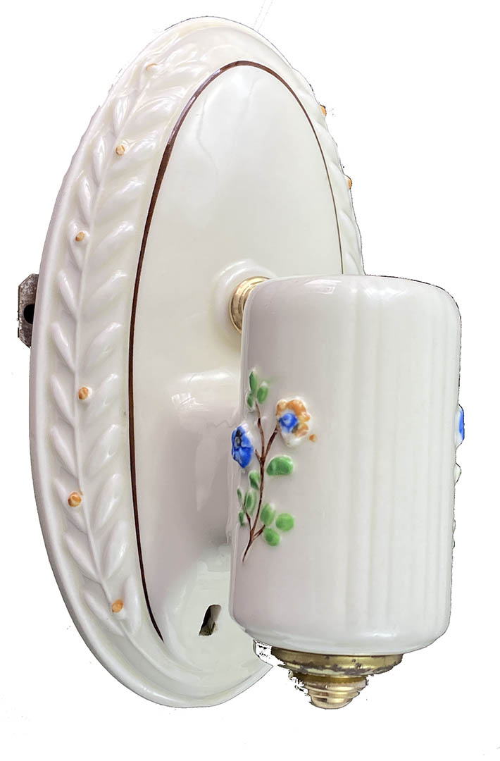 Historic Houseparts, Inc. > Antique Art Deco Porcelain Wall Sconce