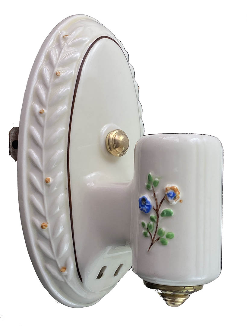 Historic Houseparts, Inc. > Antique Art Deco Porcelain Wall Sconce