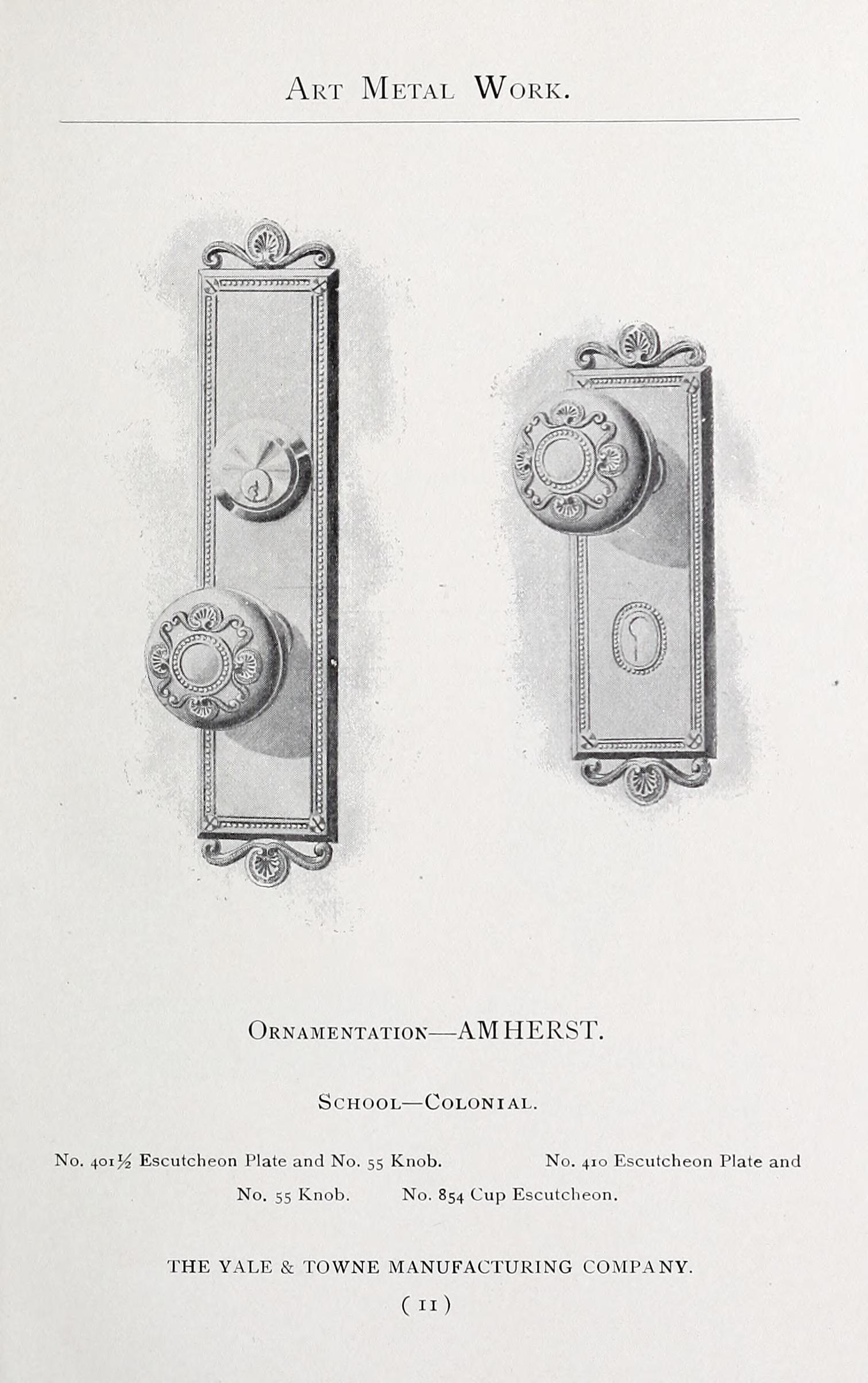 Historic Houseparts, Inc. > Antique Door Plates > Antique Cast Brass
