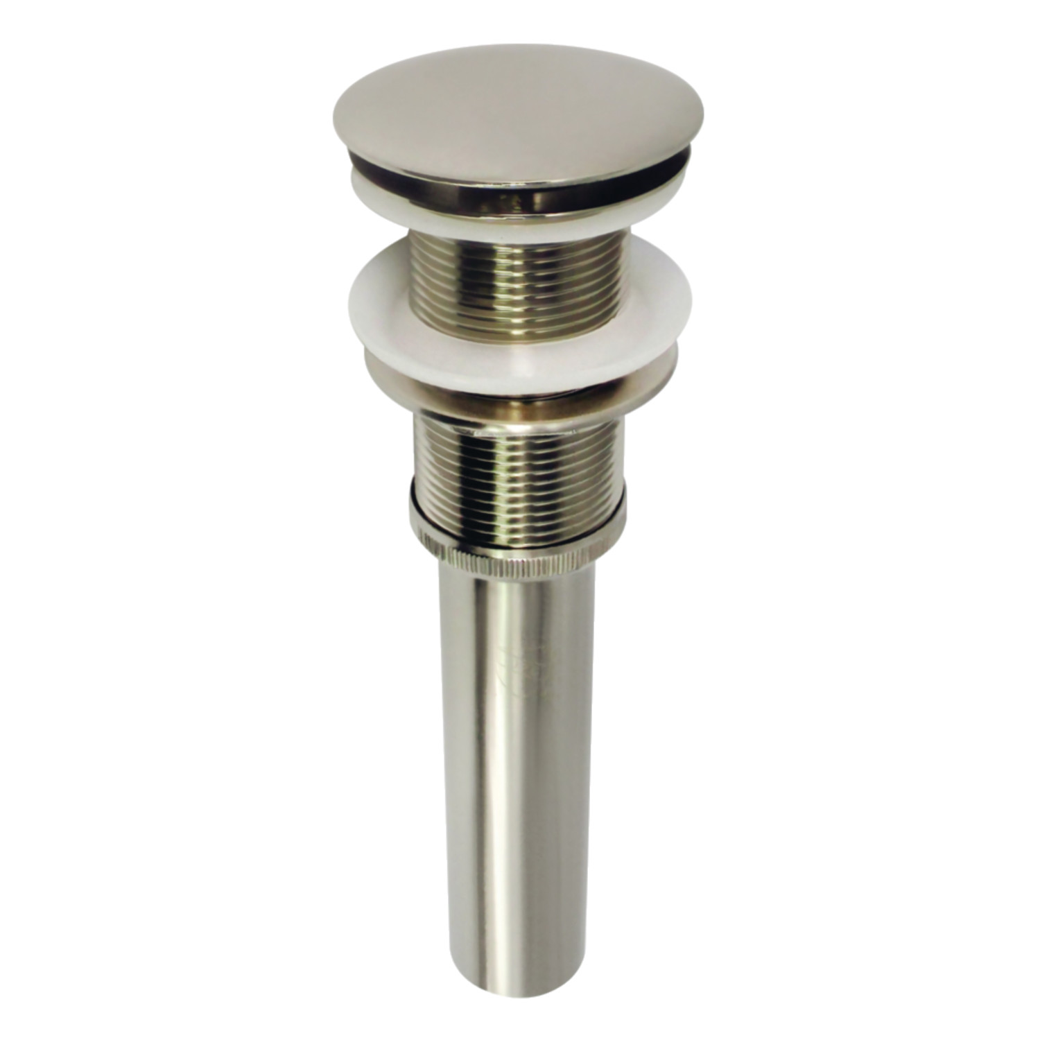 Kingston Brass EV8412 Coronet Push Pop-Up Sink Drain – No Overflow, Polished Brass, Solid Brass Construction, 1-1/4" Tailpiece