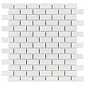 Expressions Recessed Subway White Glass Mosaic Tile - Per Sheet - .99 Sq. Ft. Per Sheet
