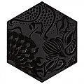Gaudi Lux Hex Black 8-5/8" x 9-7/8" Porcelain Tile - Per Case of 25 Tile - 11.41 Sq. Ft. Per Case
