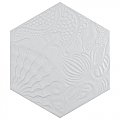 Gaudi Lux White Hex Ducados 8-5/8" x 9-7/8" Porcelain Tile - Per Case of 25 Tile - 11.41 Sq. Ft. Per Case