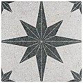 Compass Star White Stone 8" x 8" Porcelain Tile - Per Case of 25 Tile - 11.50 Sq. Ft. Per Case