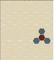 Doric Greek Key Field Tile in Cream, Green, Red - 1" Hexagon Tiles - Sold Per Sheet