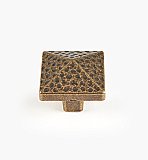 Die Cast Forged Style Square Knob Antique Brass