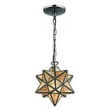 9" Wide Moravian Star Ceiling Pendant Light Fixture with Mercury Glass - Oil Rubbed Bronze