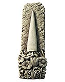 Carruth Studios "Gnome in the Flower Bed" Cast Concrete Wall Plaque