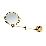 Gatco Swing-Arm Wall Mount Beveled Shaving Mirror - Polished Brass