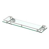 Tempered Glass Shelf with Railing - Satin Nickel