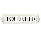 "Toilette" Bathroom Sign - White Cast Iron